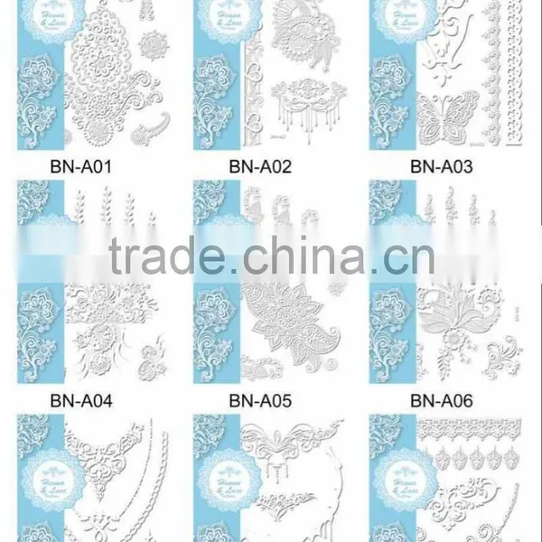 Custom Temporary Bridal White Lace Tattoos photo-2