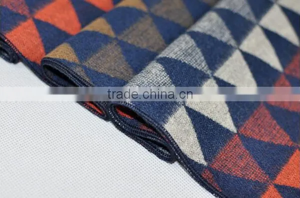 Classic Yarn Dyed Jacquard Cashmere Checked Plaid Acrylic Long Men Scarf Custom photo-5
