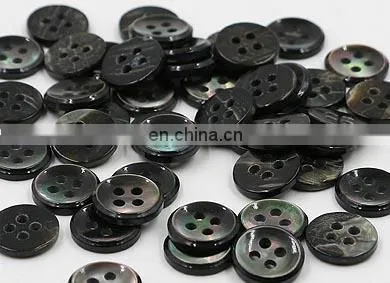 Cheap 10mm 4 Holes Tiny White and Black Natural Shell Buttons for Clothes photo-5
