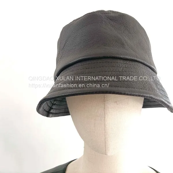 Men's Genuine Leather Deerskin Bucket Hat