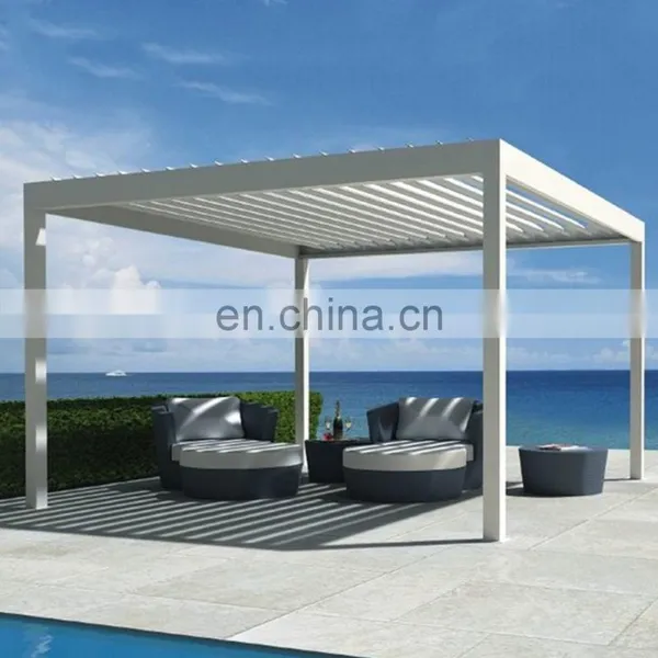 for Sale Foshan Louvered Aluminum Electric Roof Swimming Pool Outdoor Gazebos Garden Pergola 10x10