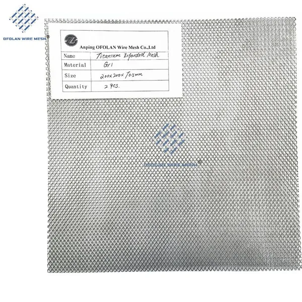 Titanium Plate Mesh Titanium Electrode Mesh Thick Titanium Filter Screen Diamond Stretched Titanium Mesh