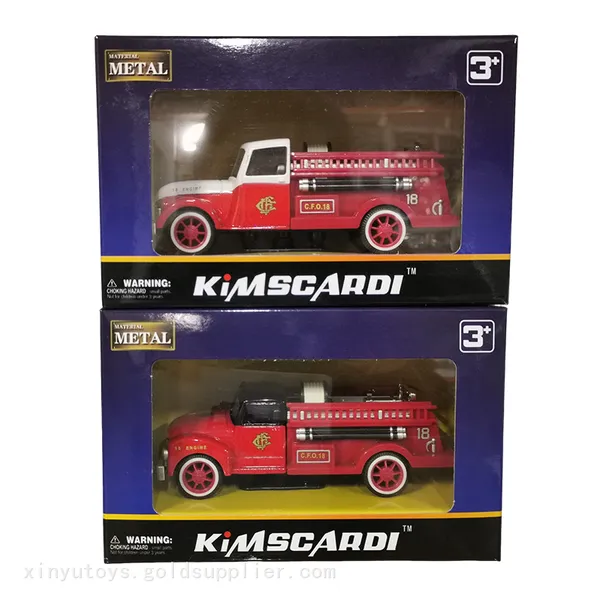 1:36 Scale Die Cast Cars Fire Fighting Truck Metal Vehicle Toys Model Car Free Wheeling photo-2