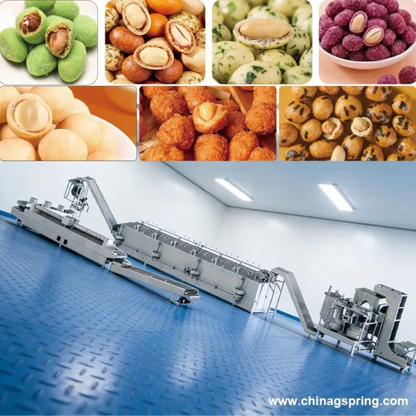 Fully Automatic Peanut Coating Roasting Production Line Stainless Steel for Snack Food Processing