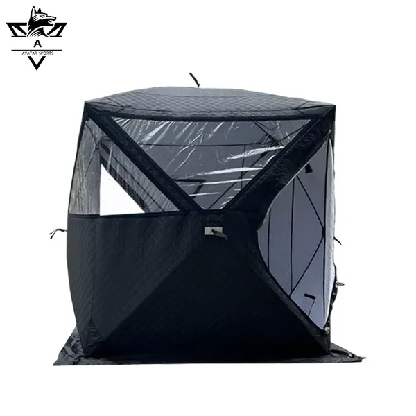 Wholesale Pop up Ice Fishing Tent Insulated Waterproof Windproof Winter Ice Fishing 2-4 Person Portable Thermal Shanty Tent photo-4