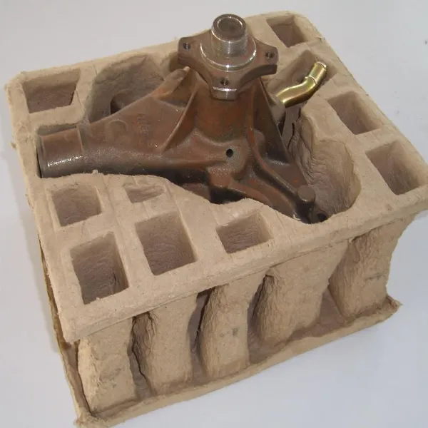 Inserto de embalaje de pulpa de alta resistencia, con capacidad de carga de 15 kg, 100% biodegradable, conforme a los estándares, fabricado en fibra moldeada.