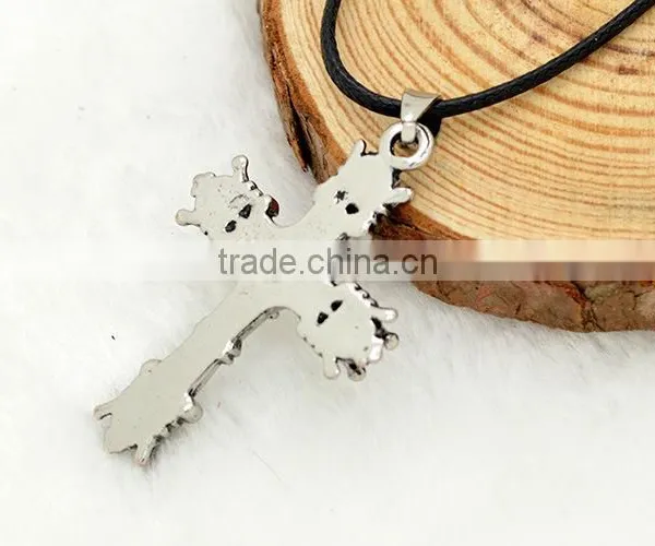 China Supplier New Products Men Necklace Cross Pendant Leather Chain Necklace photo-6