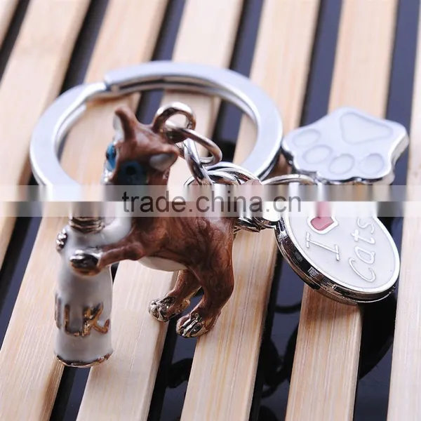 Pet Simulation Key Chain Wholesale Alloy Cat Milk Bottle Keychains photo-3