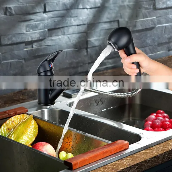 Wholesale Fashion High Quality Single Handle Brass Faucet Kitchen Black Water