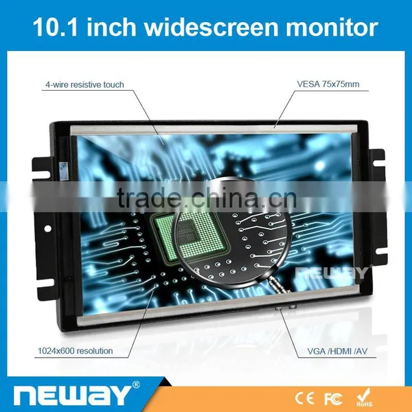 Metal Case 4 Wires Resistive Input 10.1 Inch Open Frame LCD Touch Screen Monitor