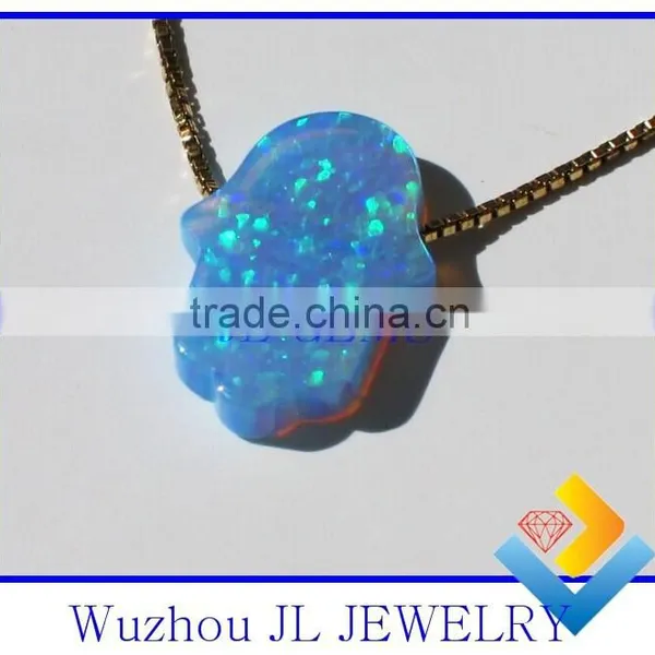Wholesale 925 Sterling Silver High Quality Hot Opal Hamsa/hand Necklace Jewelry photo-2