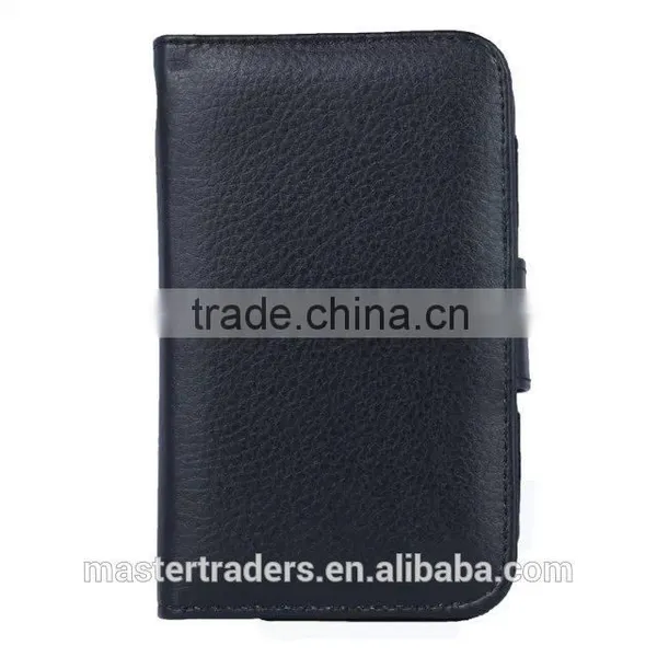 Cheap Multi Function Litchi Grain Stand Wallet PU Leather Case With Card Slot And PC Back Cover For 4 Inch Mobile Phone MT-3682 photo-4