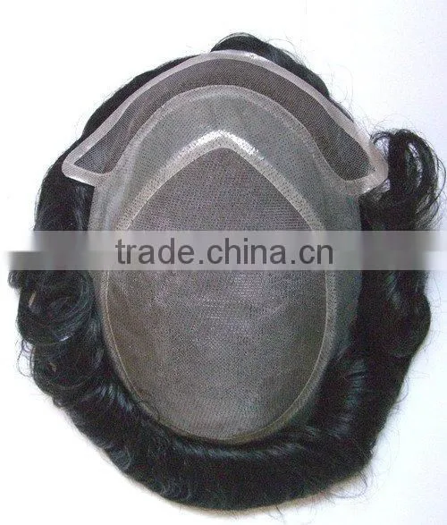 Full Swiss Lace and Silk Top Human Hair Toupee With Invisable Knots photo-6