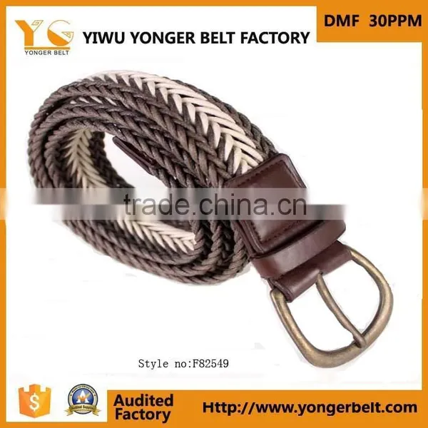 2015 Durable Fashion Men Braided Elastic Woven Leather Buckle photo-3