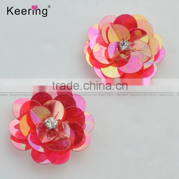 2017 New Red Sequin Flower Applique for Garments WPHB-079 Supplier's Choice photo-4