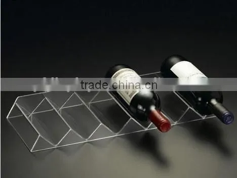 Home Design Clear Acrylic Decoration Waving White/Red Wine Bottle Display Rack Beverage Storage Houseware Acryl Plastic Holder photo-3