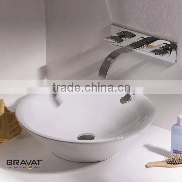 Wall Hung Porcelain Lavatory Basin Energy Saving Smooth Surface