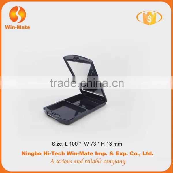 WMC-MX2043 Empty Rectangle Eyeshadow Compact Powder Packaging With Mirror and Clear Cap, Plastic Empty Makeup Blush Palette photo-3