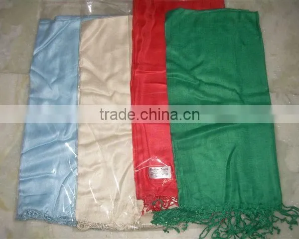 100% VISCOSE SOLID COLOR PASHMINA SHAWLS photo-3