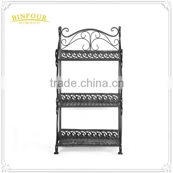 3 Tiers Black Holding Metal Folding Storge Rack photo-3