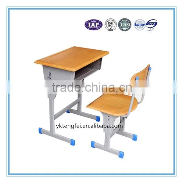 Adjustable School Desk and Chair for Student Studying in Classroom photo-2