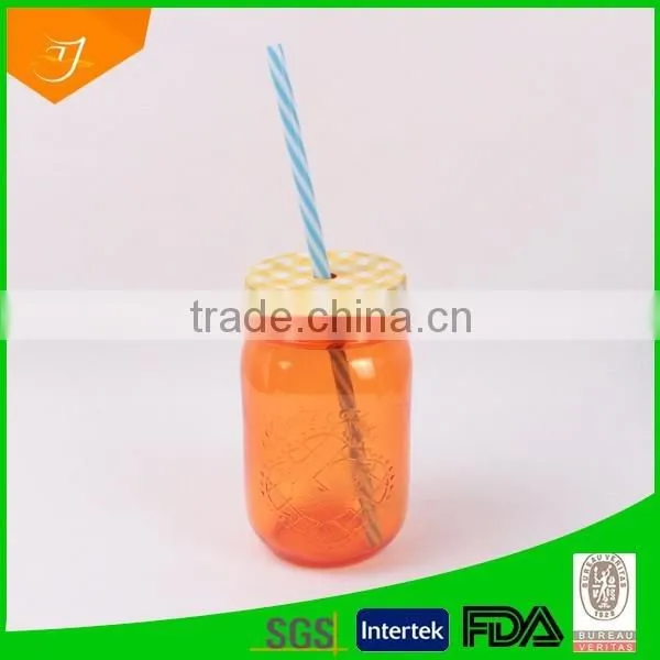 Plastic Mason Jar With Metal Lid,Hot Selling Colored Plastic Mason Jar
