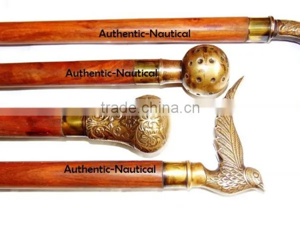 NAUTICAL ANTIQUE BRASS DIFFERENT DESIGN WALKING CANES-DECORATIVE WALKING CANES-BEAUTIFUL WALKING CANES Wk1178 photo-2