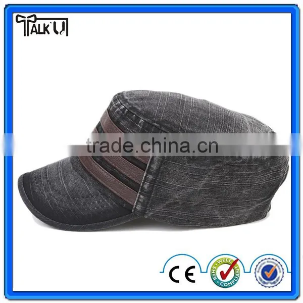 Black Washed Jean Cotton Women Military Cap Wholesale photo-5