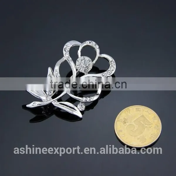 Exquisite Bridal Cute Beautiful Hollow Flower Crystal Rhinestone Brooch/handmade Rhinestone Brooch photo-2