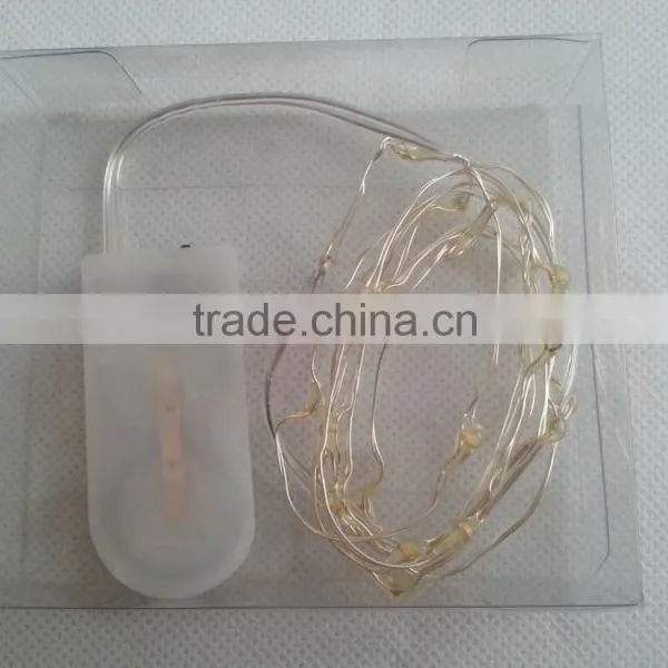 CR2032 Micro Silver LED Copper Wire 1M 20 Leds String Light photo-2