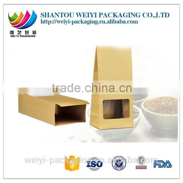 Custom High Quality Kraft Paper Bag With Window and Zipper photo-5