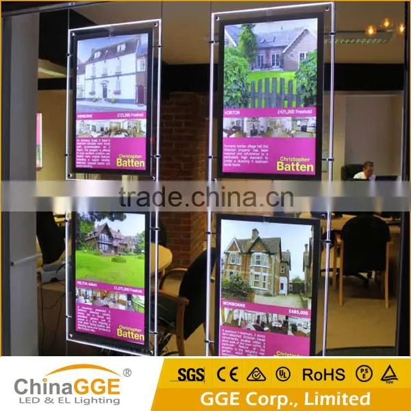 Slim Backlight LED Frame Acrylic Light Panel Real Estate Agents Window Display photo-4