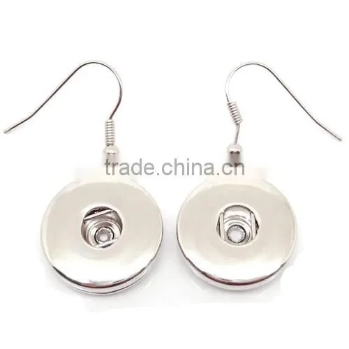 Hot Trend Custom Metal Snap Button Rhinestone Button Earrings for Woman