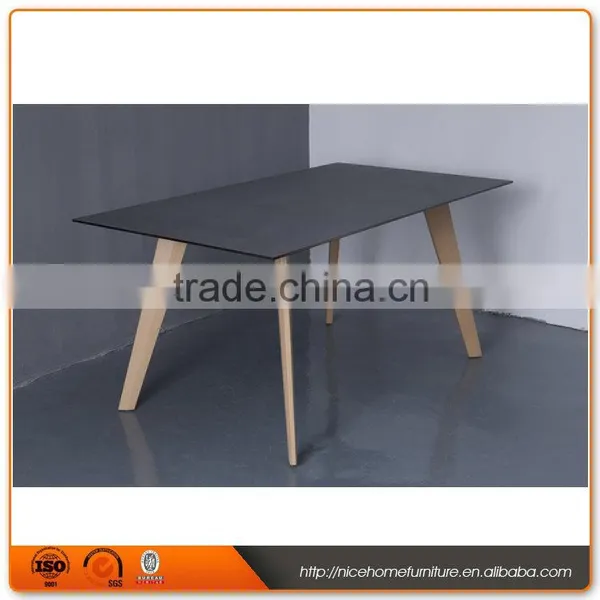 Top Quality Wooden Dining Table With Tempered Glass Top Designs photo-2