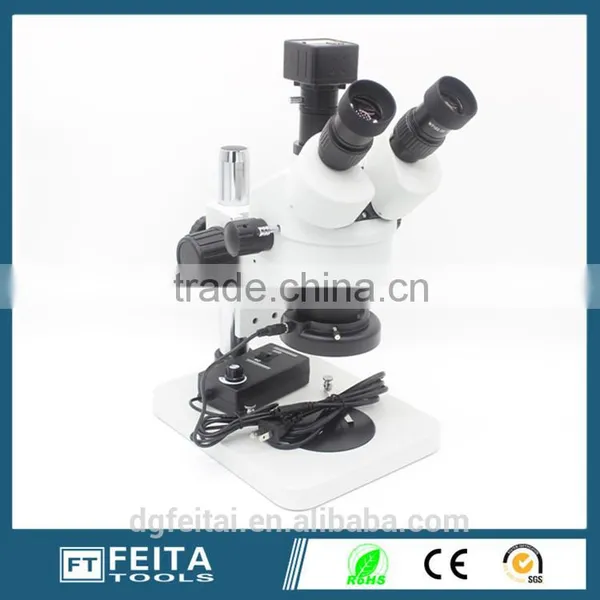 FTSM45T1Stereo Drawtube Microscope Fluorescent Light Source Trinocular Vertical Microscope photo-3
