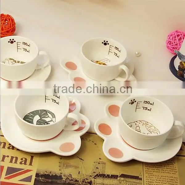 Lovely Ceramic Cup and Plate Porcelain Coffee Cup and Saucer
