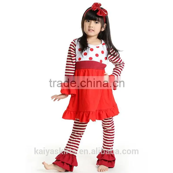 2016 Christmas Kaiya Skirt E-commerce Firm Fall Cotton Printed Flower Girls Carter's Baby Clothing Sets Wholesale photo-6