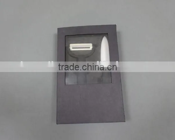 Ceramic Knife With a Peeler in Black Window Box Packaging photo-2