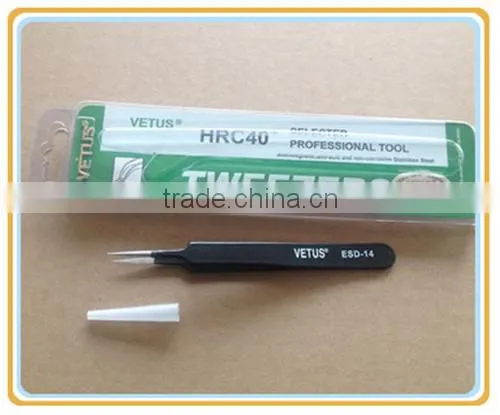 Black Cleanroom Antistatic Stainless Steel Tweezer photo-6