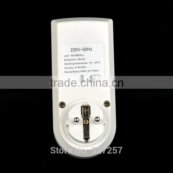 12/24 Hours Digital Plug-in Timer Programmable EU Plug Socket Switch photo-4
