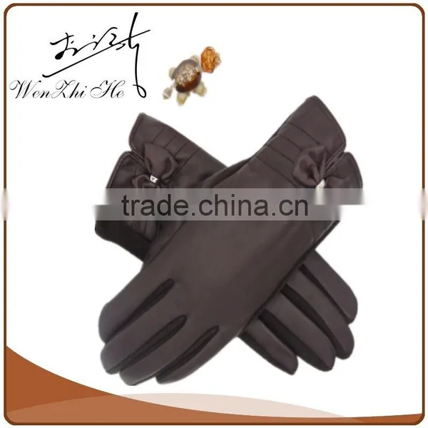 Smart Touch Screen PU Gloves With Bowknot photo-4