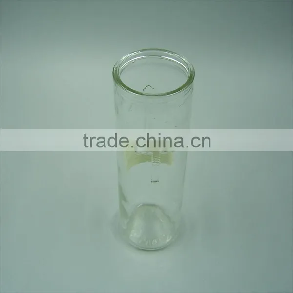 400ml Clear Straight Side Cylinder Glass Vase Ornamenting With Cross Engraving photo-3