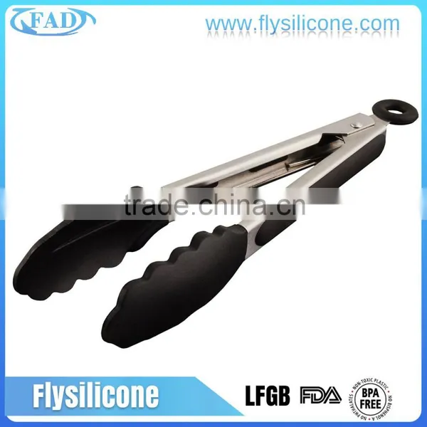 Food Safe Home Kitchen Utensils 430 SS Silicone Kitchen Tongs photo-6