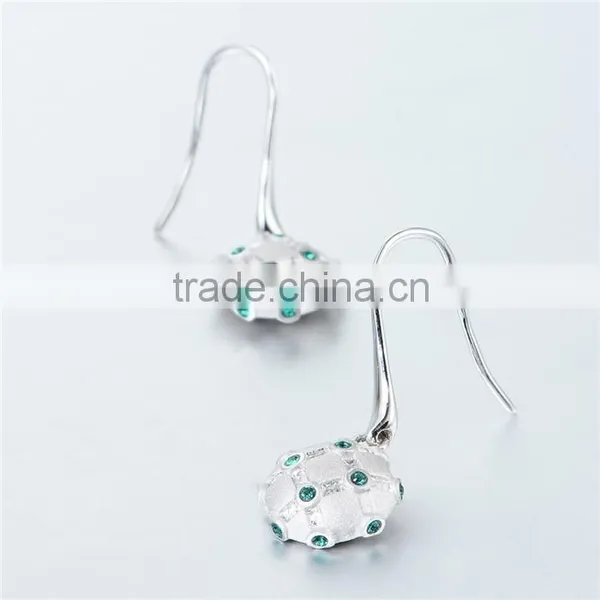 New Design Crystal Drop Dangle Silver Earring photo-3