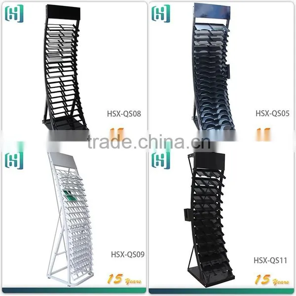 White Color Metal Floor Custom Ceramic Tile Display Rack Stands HSX-S0355 photo-4