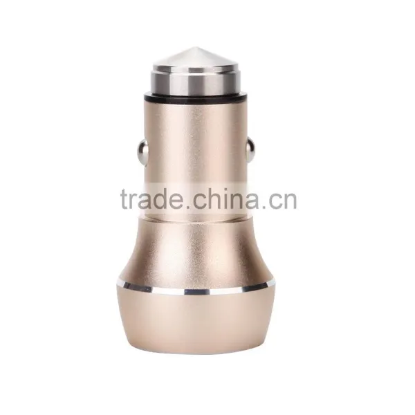 5V 2.4A Safty Mini Copper/Aluminum Usb Car Charger With Hammer photo-3