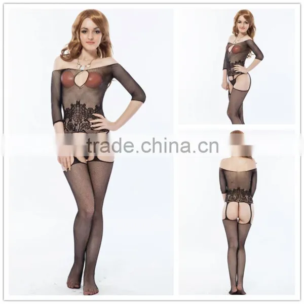 High Quality Fancy Design Open Crotch Mature Women Sex Body Stocking photo-2