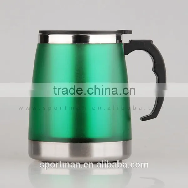 16oz Eco-friendly Feature and Metal Material Stainless Steel Travel Mug With Slider Lid Best Double Wall With Custom Logo Mug photo-3
