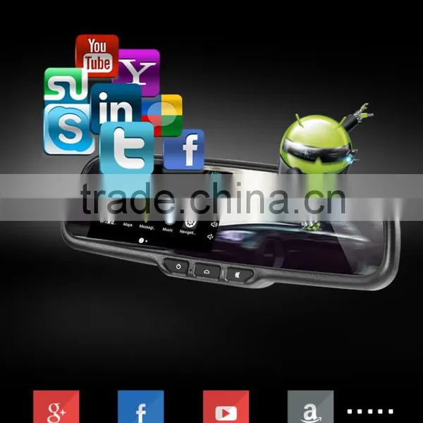 5inch Android Mirror +car Dvr+wifi+SIM Card+GPS Navigator+reverse Camera Diplay All in One Rearview Mirror photo-2