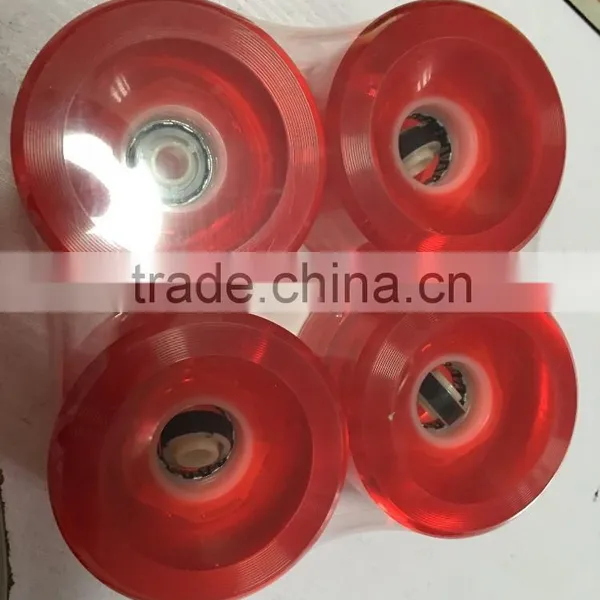 Clear Led Light Long Board Wheels 70x51mm PU Light Wheels Skateboard Wheels photo-3